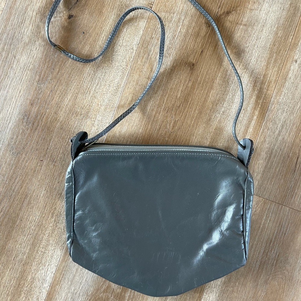 Vintage Gray Leather Purse